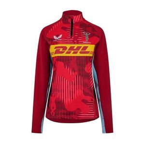 Castore Womens/Ladies 2024 2025 Harlequin Quarter Zip Midlayer / Caviar/Red